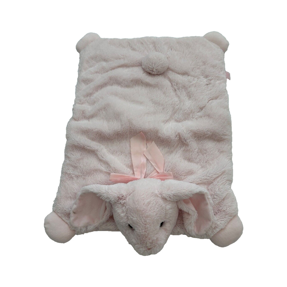 Bearington Baby Bunny Rabbit Pink Tummy Time Play Mat Lovey Blanket Plush Toy